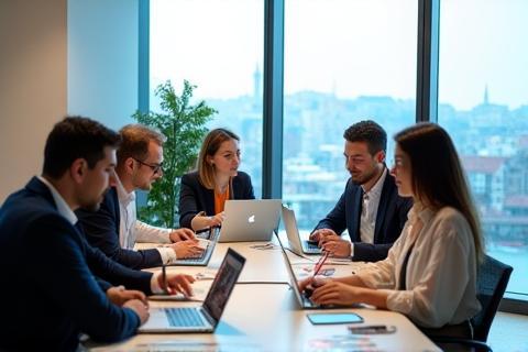 AnadoluTek's Istanbul office with diverse team working together