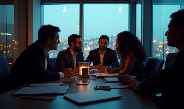 Multicultural AnadoluTek Solutions team collaborating in modern Istanbul office